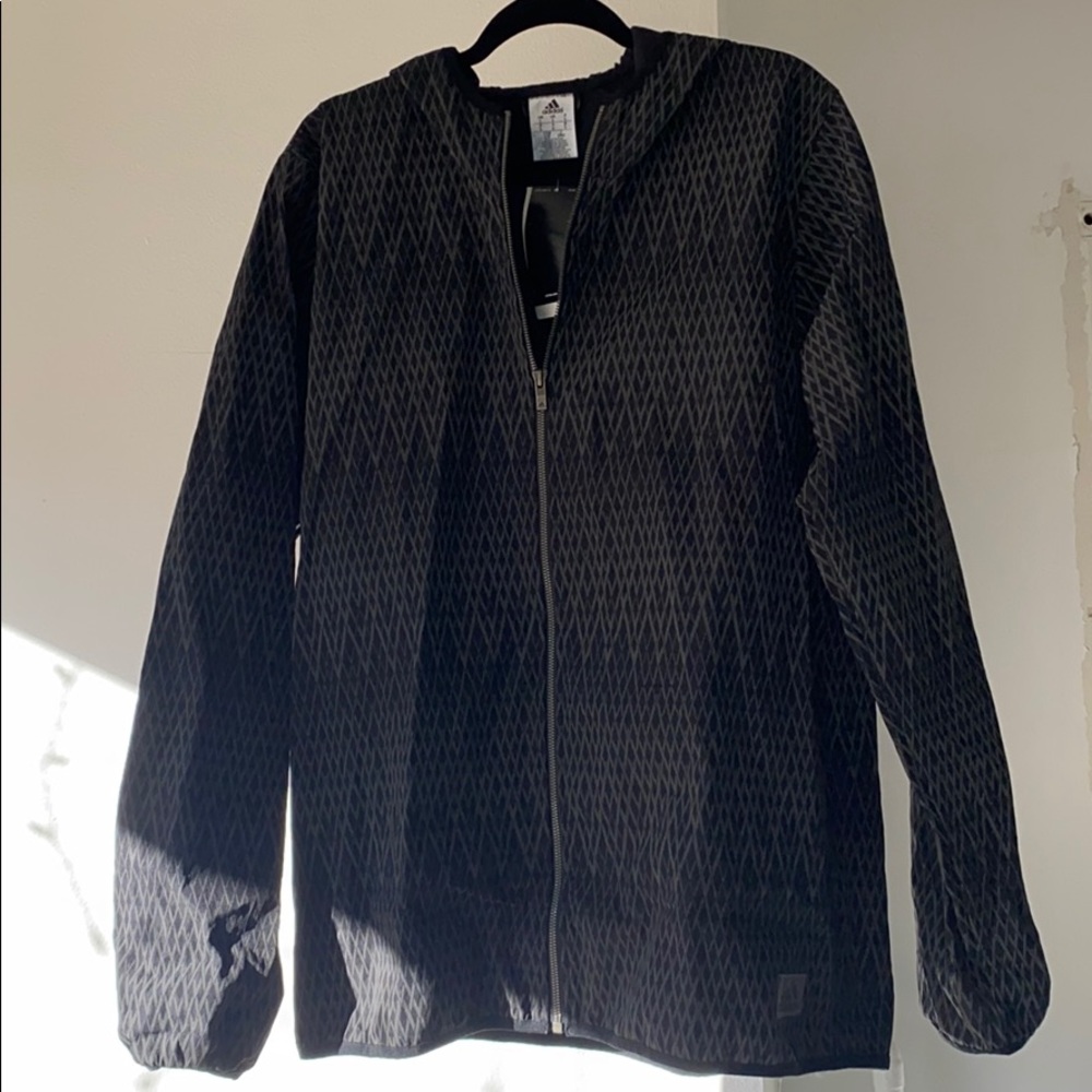 Men’s reflective Adidas windbreaker jacket w/ hood